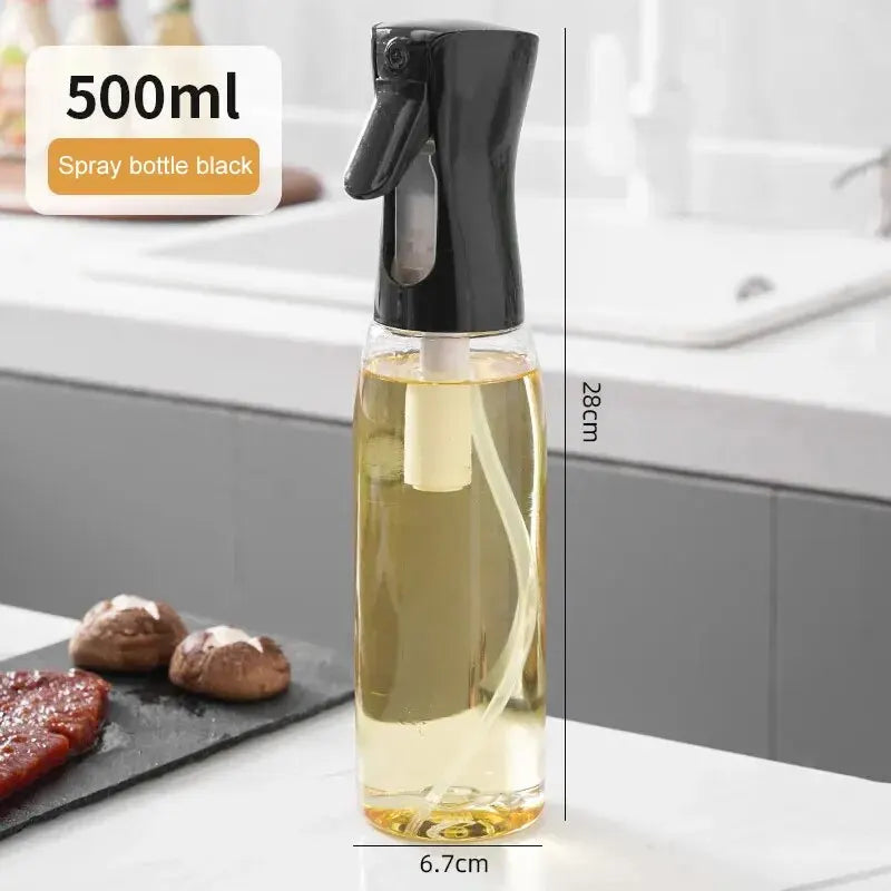 1pc 200/300/500 ML Oil Spray Bottle – Kitchen Household Edible Olive Oil Atomizer for Air Fryers. This spray bottle distributes oil in a fine mist, perfect for cooking, frying, and grilling. Ideal for controlling oil usage