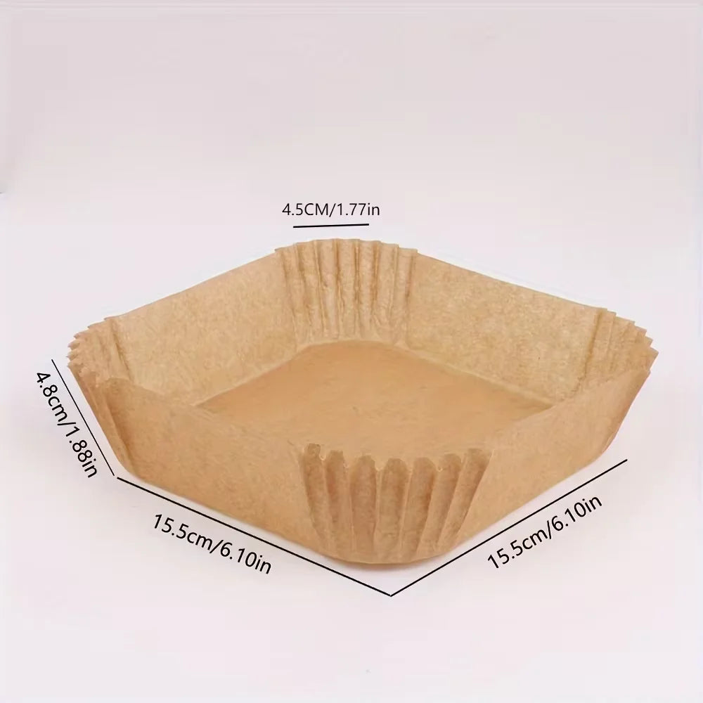 100/50/30pcs Air Fryer Disposable Square Paper Liner Non-Stick Oil-proof Parchment Mat Cooking Microwave Oven Baking BBQ Tools