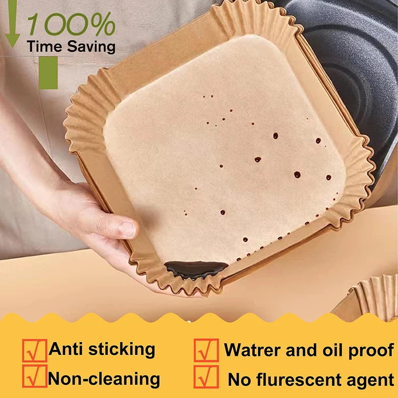 Air Fryer Disposable Paper Liner For Cosori ninja  Square/Round Nonstick Parchment Baking Oven Paper Kitchen Accessories