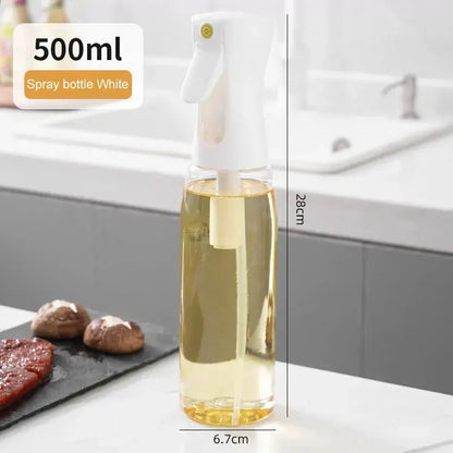 1pc 200/300/500 ML Oil Spray Bottle – Kitchen Household Edible Olive Oil Atomizer for Air Fryers. This spray bottle distributes oil in a fine mist, perfect for cooking, frying, and grilling. Ideal for controlling oil usage